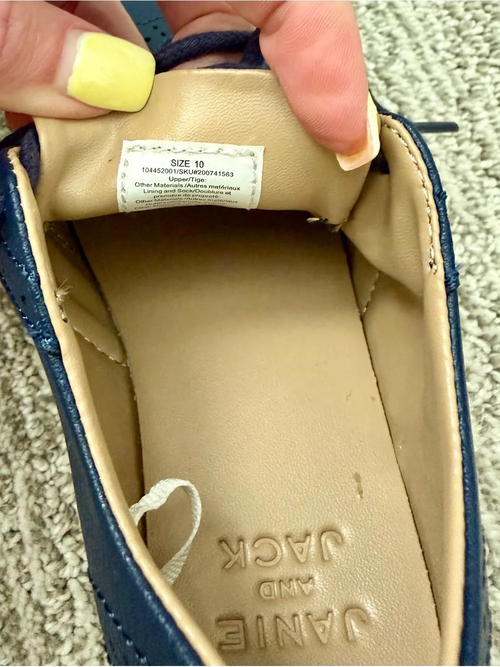 Janie and Jack Navy Brogue Lace-Up Shoes size 10c